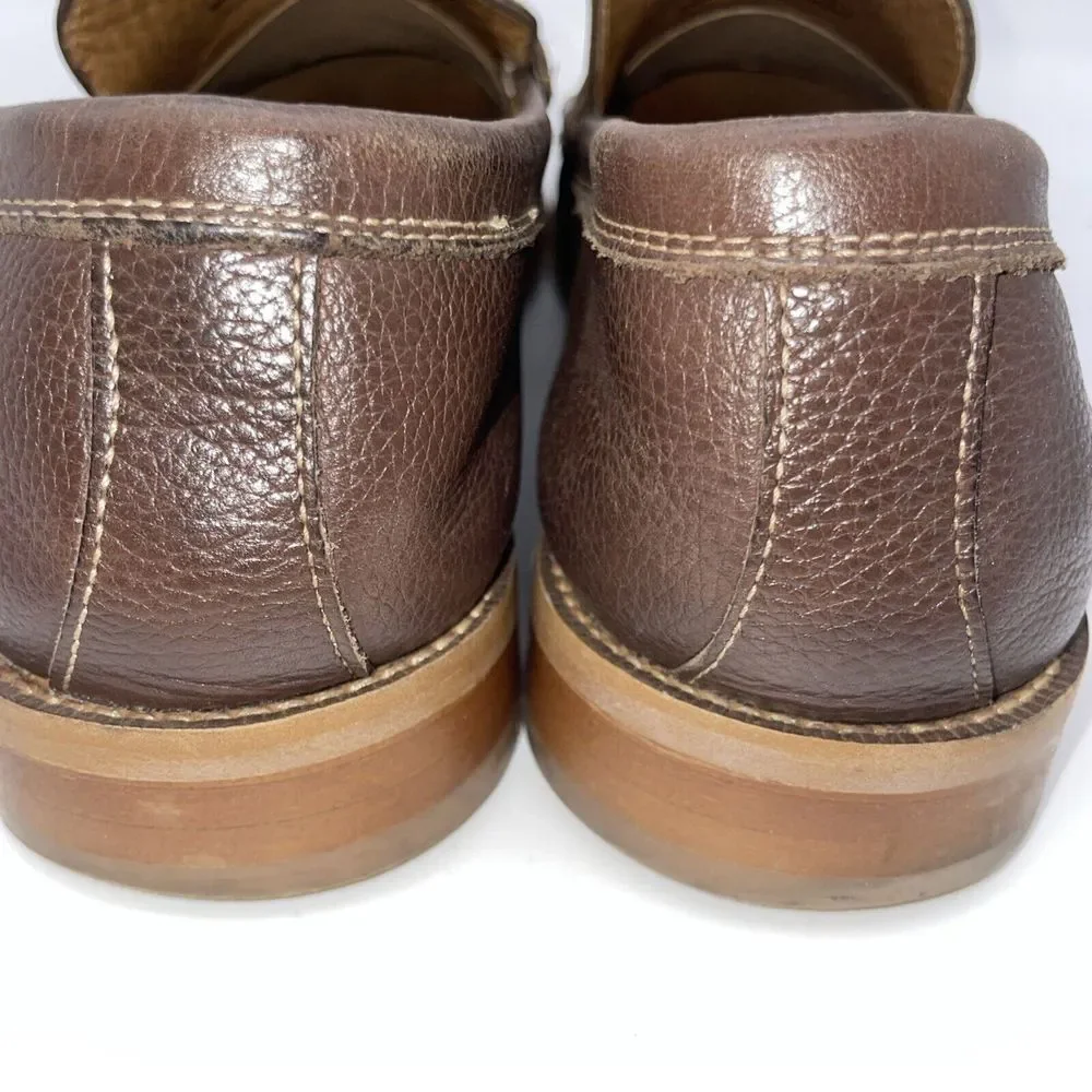Donald Pliners Men's Brown Pebble Grain Penny loafers size 10‎